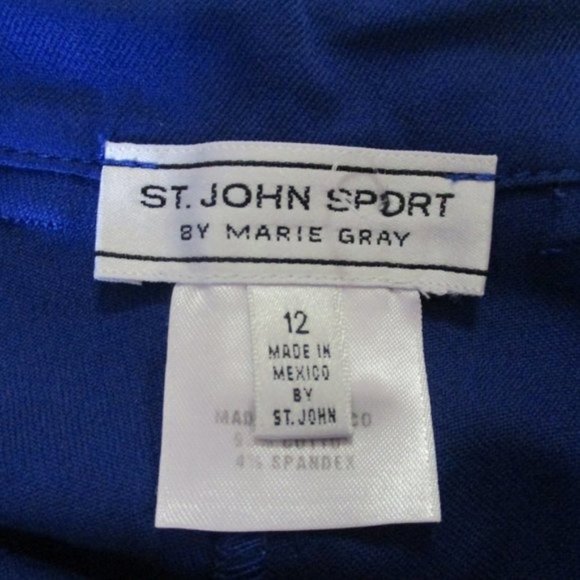 St John Sport Marie Gray Blue Pants 12 - Picture 5 of 5
